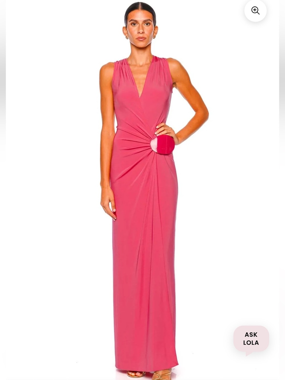 SILVIA TCHERASSI
   FADILA HOT PINK EMBELLISHED JERSEY MAXI DRESS(M)